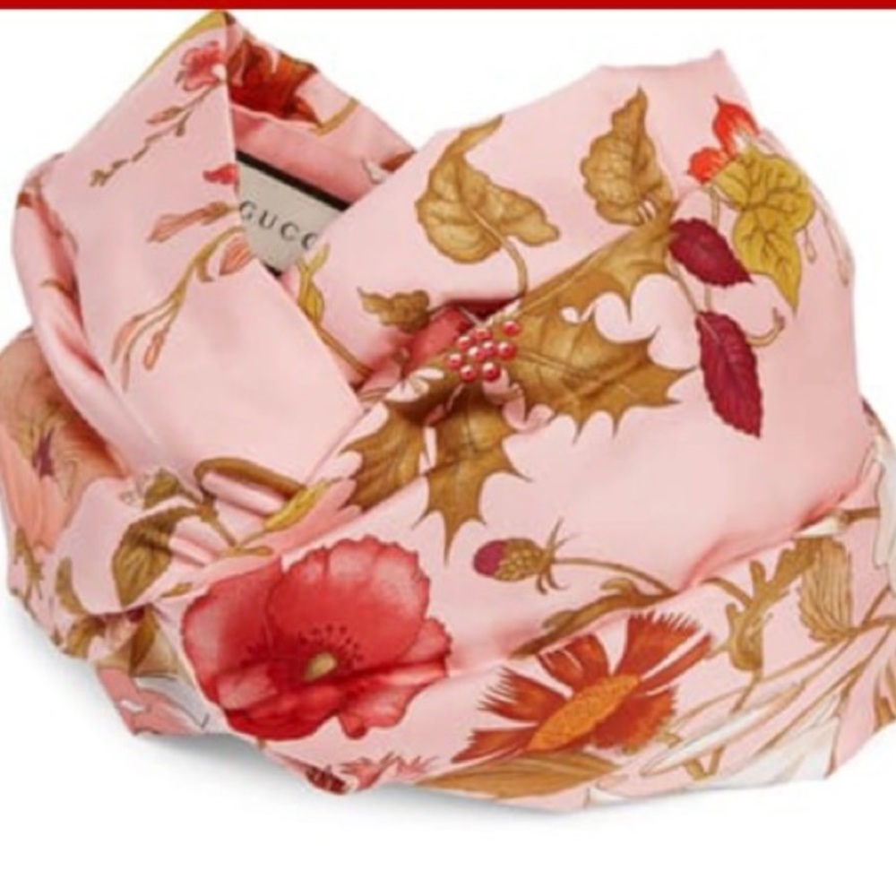 GUCCI-GG FLORA PRINT HEAD BAND-NWT